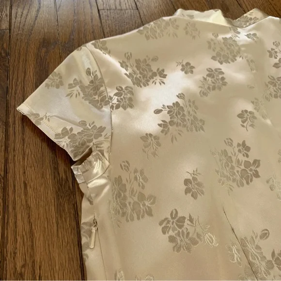 Vintage Traditional Formal Fitted Evening Wear Gold Cheongsam - Picture 11 of 12